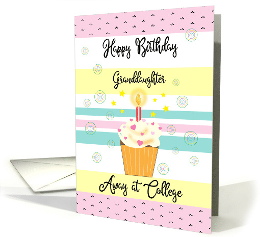 Granddaughter Birthday Away at College Cupcake card (1714602)