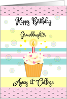 Granddaughter Birthday Away at College Cupcake card