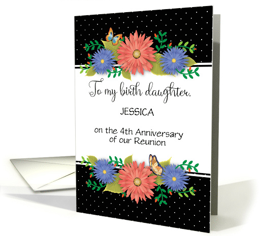 Birth Daughter Custom Name Year Reunion Anniversary card (1714856)