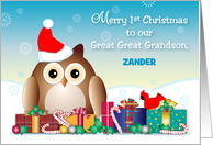 Custom Name First Christmas Great Great Grandson card