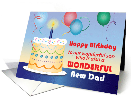 Son Birthday New Father Cake Balloons card (1735562)