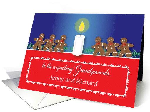 Custom Expecting Grandparents Candle Gingerbread card (1735578)