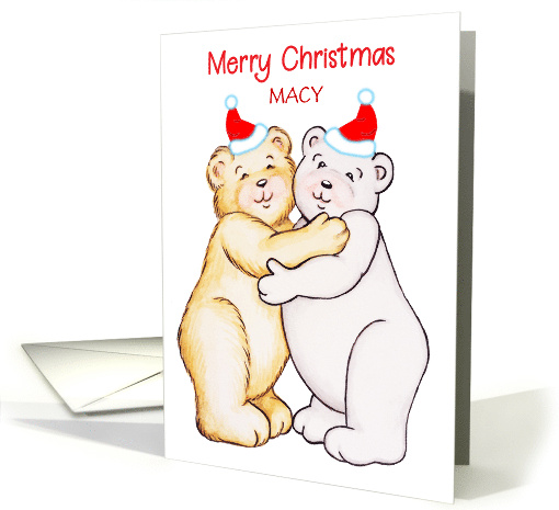 Custom Name Christmas Tween Bears card (1735710)