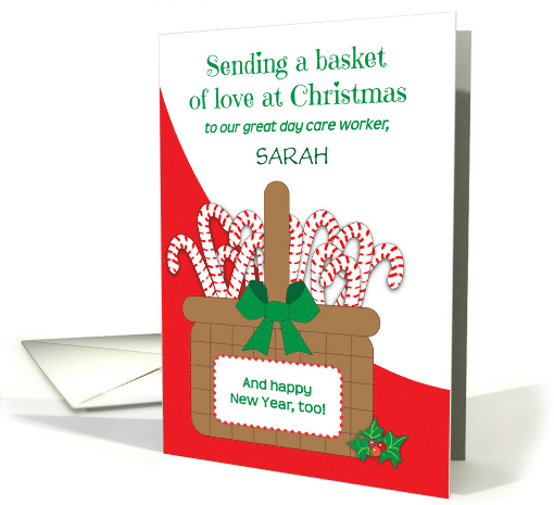 Custom Name Christmas Day Care Worker card (1736322)