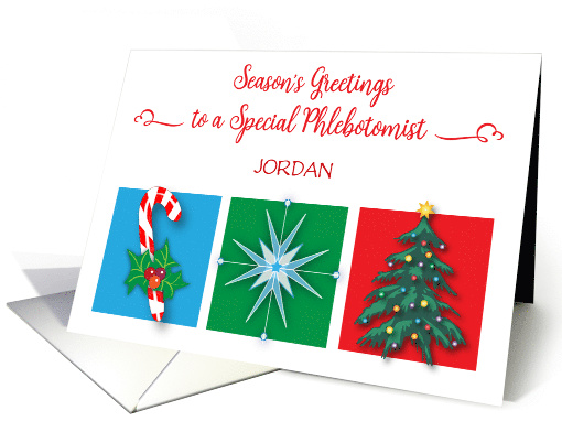 Custom Name Season's Greetings Phlebotomist card (1736610)