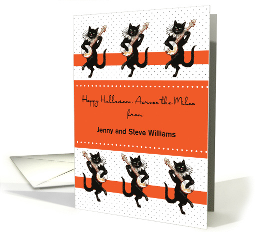 Custom Name Across The Miles Black Cats card (1737504)