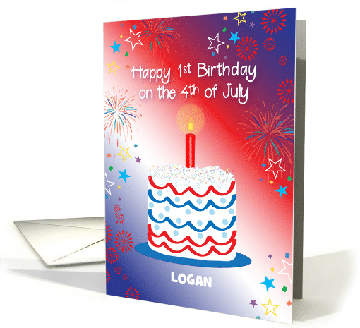 First Fourth of July Birthday Custom Name card (1737624)