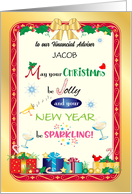 Financial Adviser Custom Name Festive Christmas card