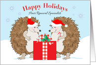 Happy Holidays Hair Removal Specialist Hedgehogs card