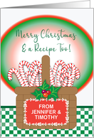 Custom Name Christmas Recipe Basket card