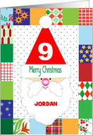 Custom Name Santa For Nine Year Old Quilt card