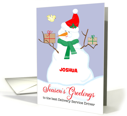 Custom Name Snowman Package Delivery Service Driver card (1741592)