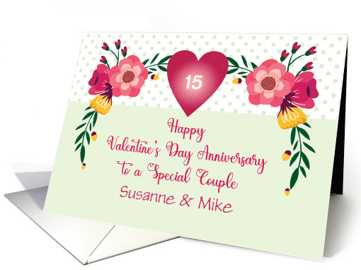 Custom Year Name Valentine's Anniversary Heart card (1742722)