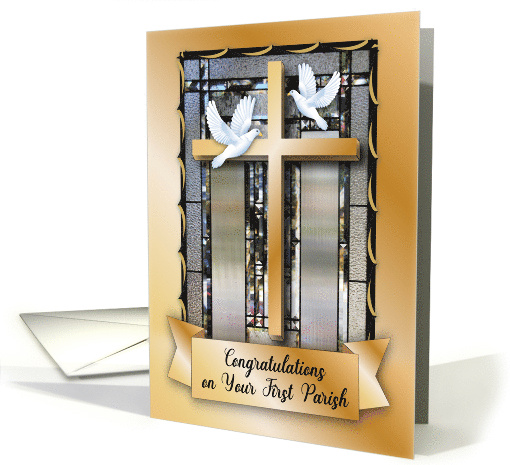Congratulations Catholic Priest First Parish Cross card (1743632)