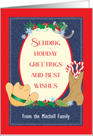 Custom Country Theme Christmas Cowboy Boot card