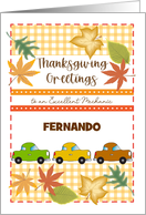 Car Mechanic Custom Name Thanksgiving Autumn Leaves card