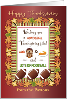 Custom Name Football Happy Thanksgiving Turkey card