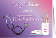 Custom Congratulations Nurse Practitioner Retirement card
