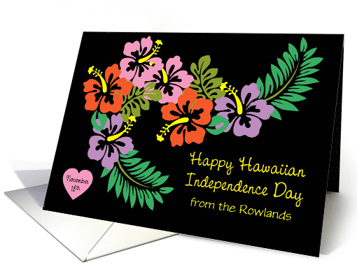 Custom Happy Hawaiian Independence Day November 18 card (1749112)