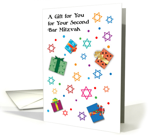 Congratulations Second Bar Mitzvah Gift Card Stars of David card