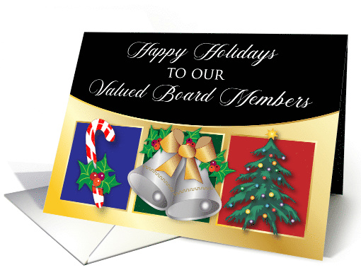 Happy Holidays for Board Members Bells Tree Candy Cane card (1751252)