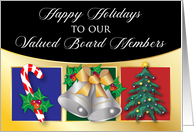 Happy Holidays for Board Members Bells Tree Candy Cane card