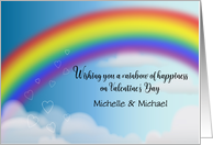 Custom Name Rainbow Valentine’s Day Hearts card