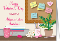 Custom Valentine Administrative Assistant Desk card