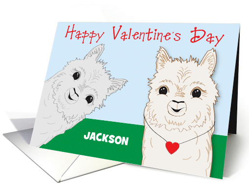 Alpacas Custom Name Valentine card (1753682)