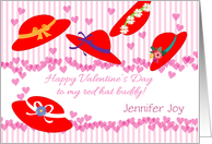 Red Hat Theme Custom Name Valentine card