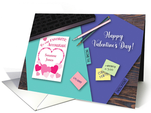 Accountant Custom Name Valentine Folders Laptop card (1753952)