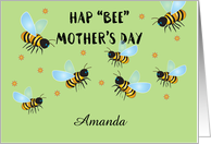 Custom Name Bee Theme Mother’s Day card