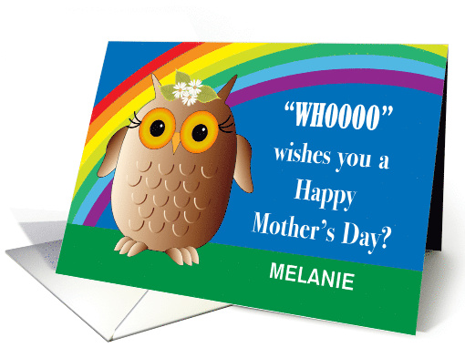 Custom Name Mother's Day Owl Rainbow card (1759762)