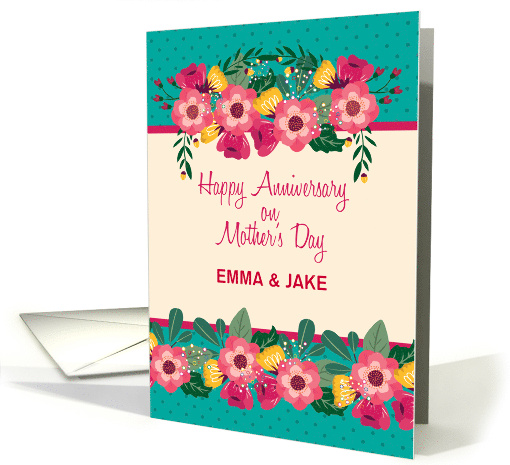 Custom Name Anniversary On Mother's Day Flowers card (1759804)