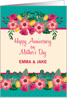 Custom Name Anniversary On Mother’s Day Flowers card