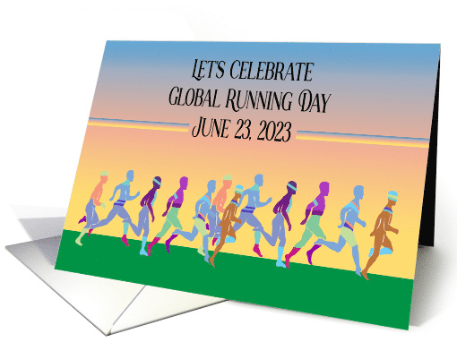 Global Running Day June 23 Colorful Ethnic Runners card (1762064)
