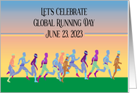 Global Running Day June 23 Colorful Ethnic Runners card