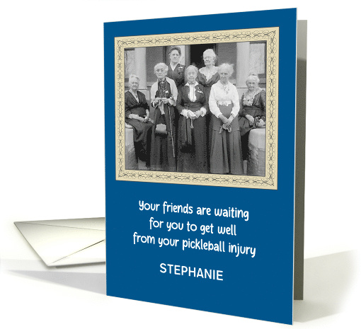 Custom Name Pickleball Injury Vintage Photo Humor card (1762494)