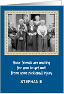 Custom Name Pickleball Injury Vintage Photo Humor card