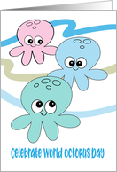 World Octopus Day October 8 Cartoon card