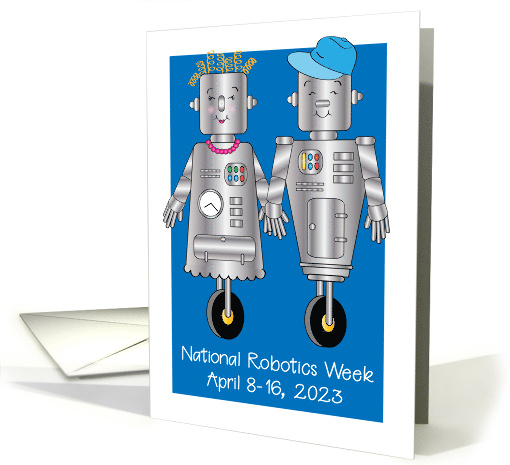National Robotics Week April 8-16 Cartoon Robots card (1763018)