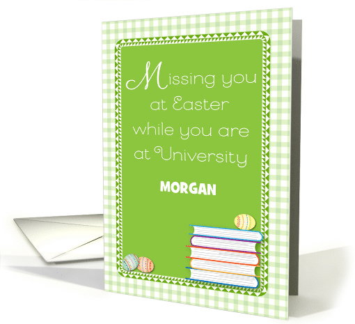 Custom Easter Missing You At University Books card (1763774)