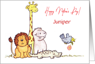 Custom Mother’s Day Jungle Zoo Animals card
