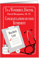 Custom Doctor Congratulations Retirement Bucket List card