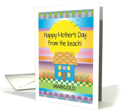 Custom Name Beach House Mother's Day card (1765180)