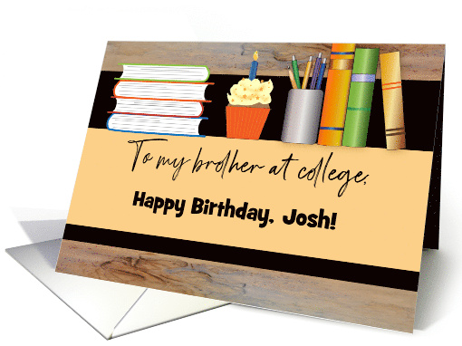 Custom Happy Birthday Brother At College Books card (1766782)