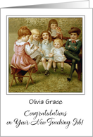 Custom Congratulations New Teaching Job Vintage Painting card