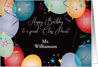 Custom Name Birthday For Class Parent Balloons card