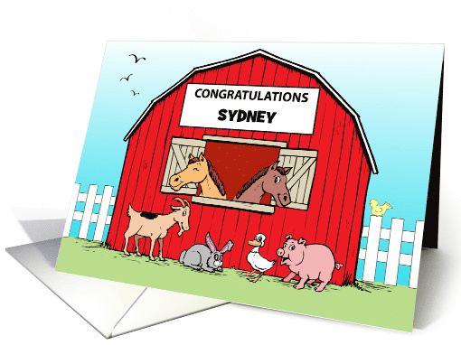 Custom Name Congratulations 4 H Project Animals card (1775000)