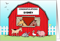 Custom Name Congratulations 4 H Project Animals card